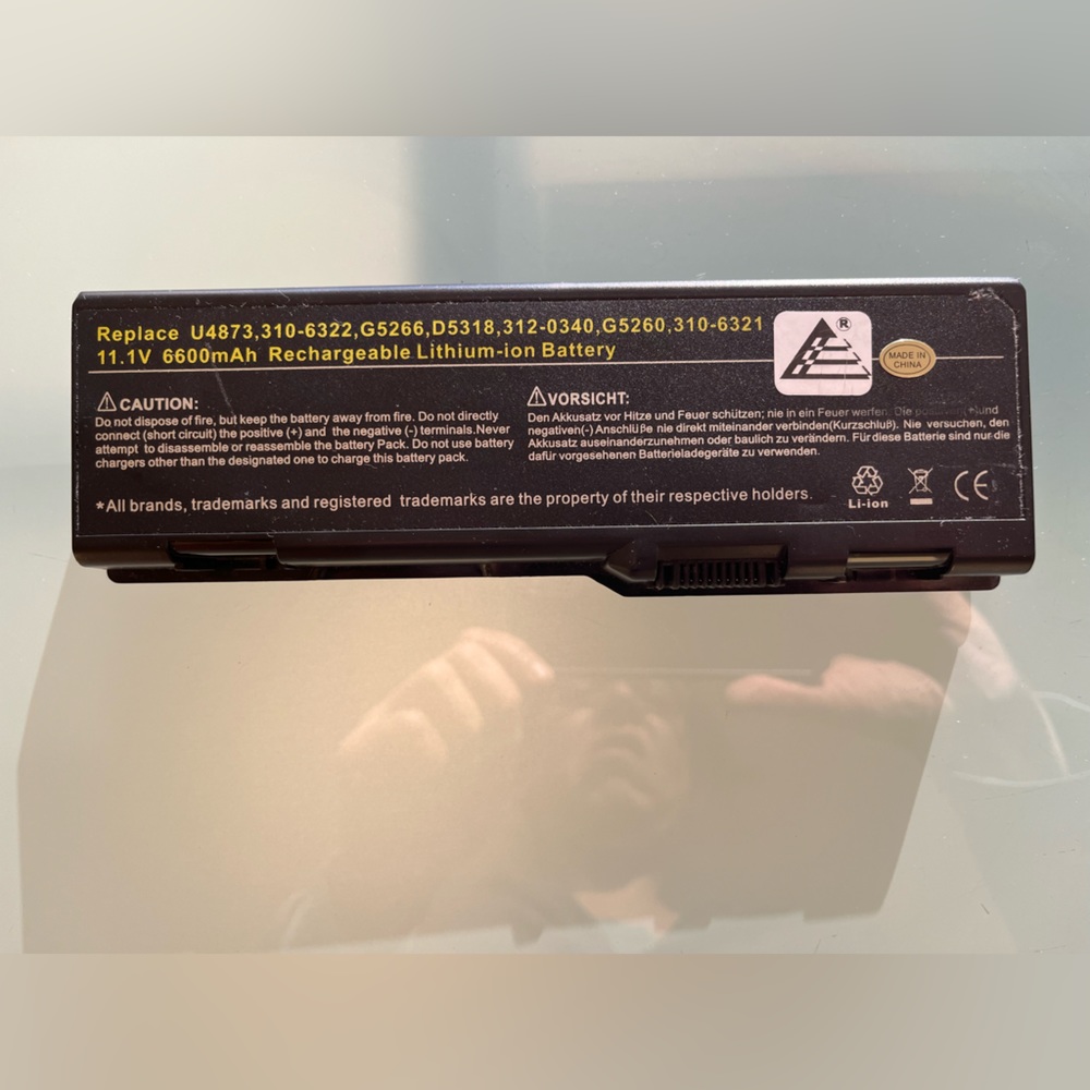 Rechargeable Lithium-Ion Laptop Battery 11.1V 6600mAh Replace U4873, 310-6322